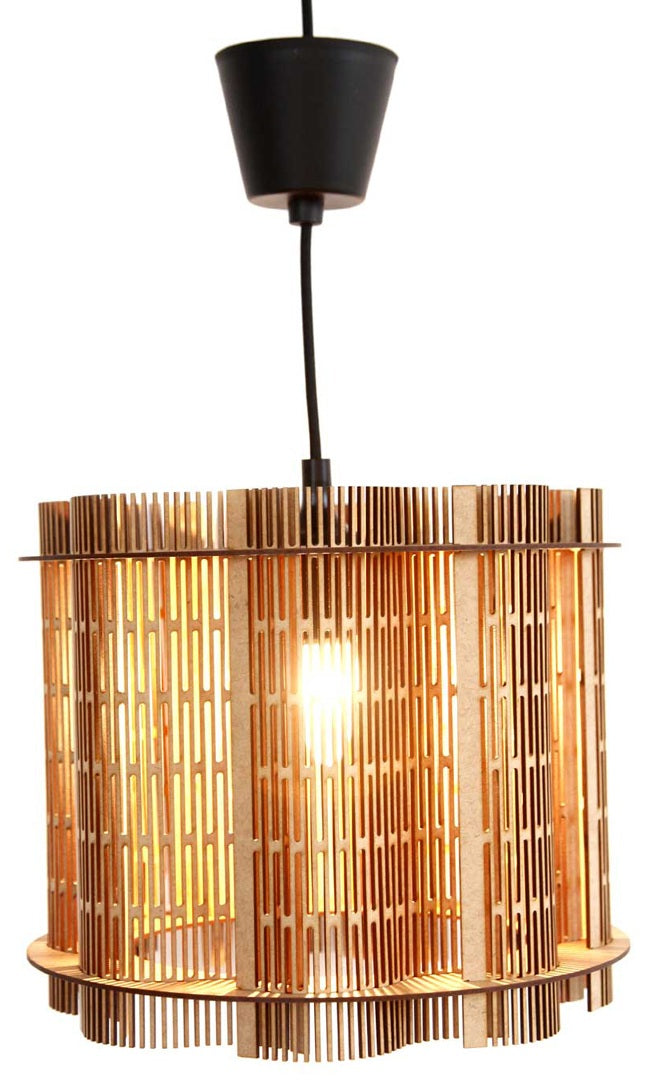 Wooden Pendant Hanging Light for Ceiling – Modern Decorative Hanging Lamp (30x27 cm) for Living Room, Dining Room, Bedroom & Café