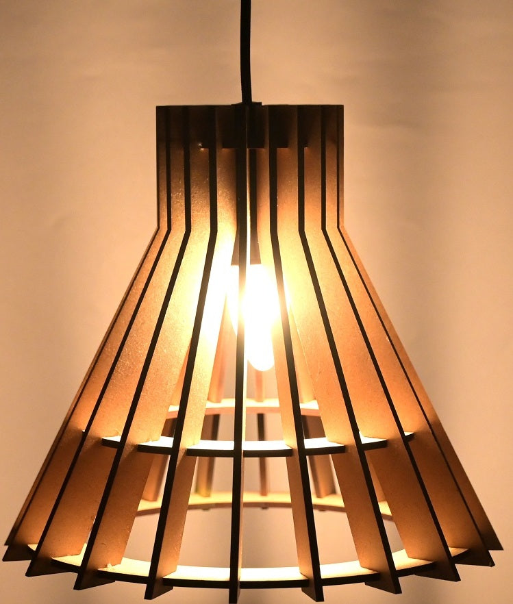 Wooden Pendant Light for Living Room, Dining Room & Bedroom | Modern Hanging Ceiling Lamp (28 x 28 x 107 cm)