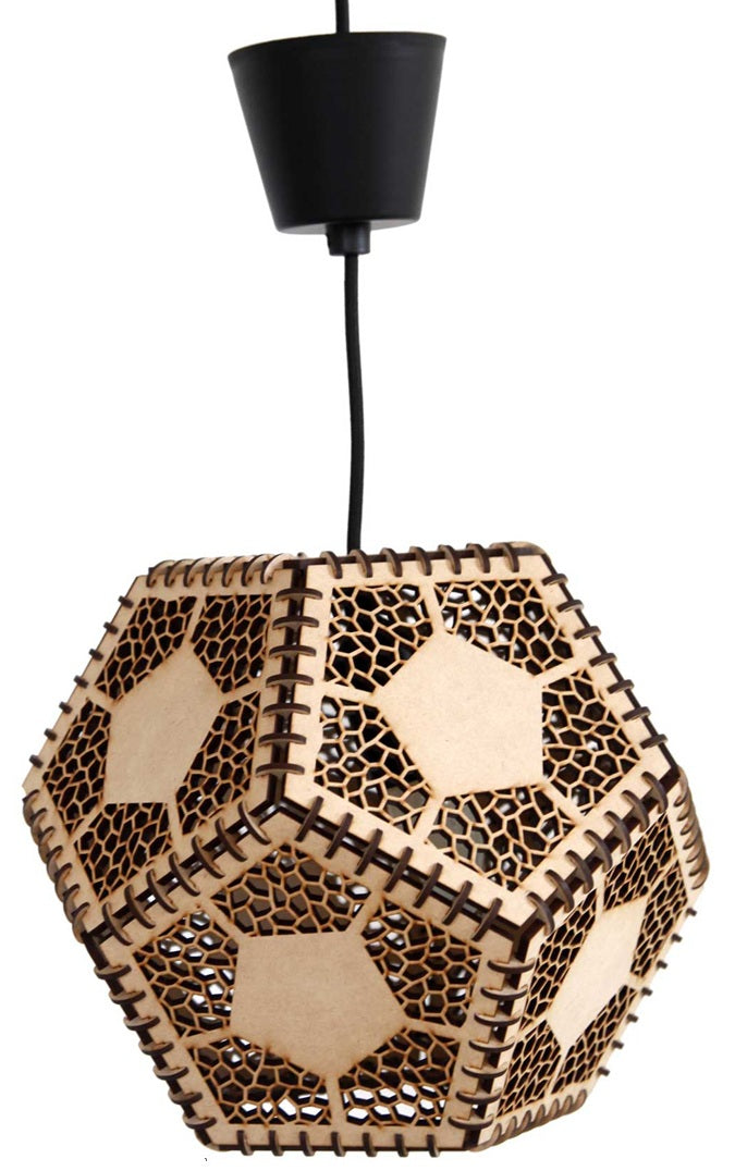 Wooden Pendant Hanging Light for Ceiling – Modern Decorative Hanging Lamp (28 cm) for Living Room, Dining Room, Bedroom & Café Decoration