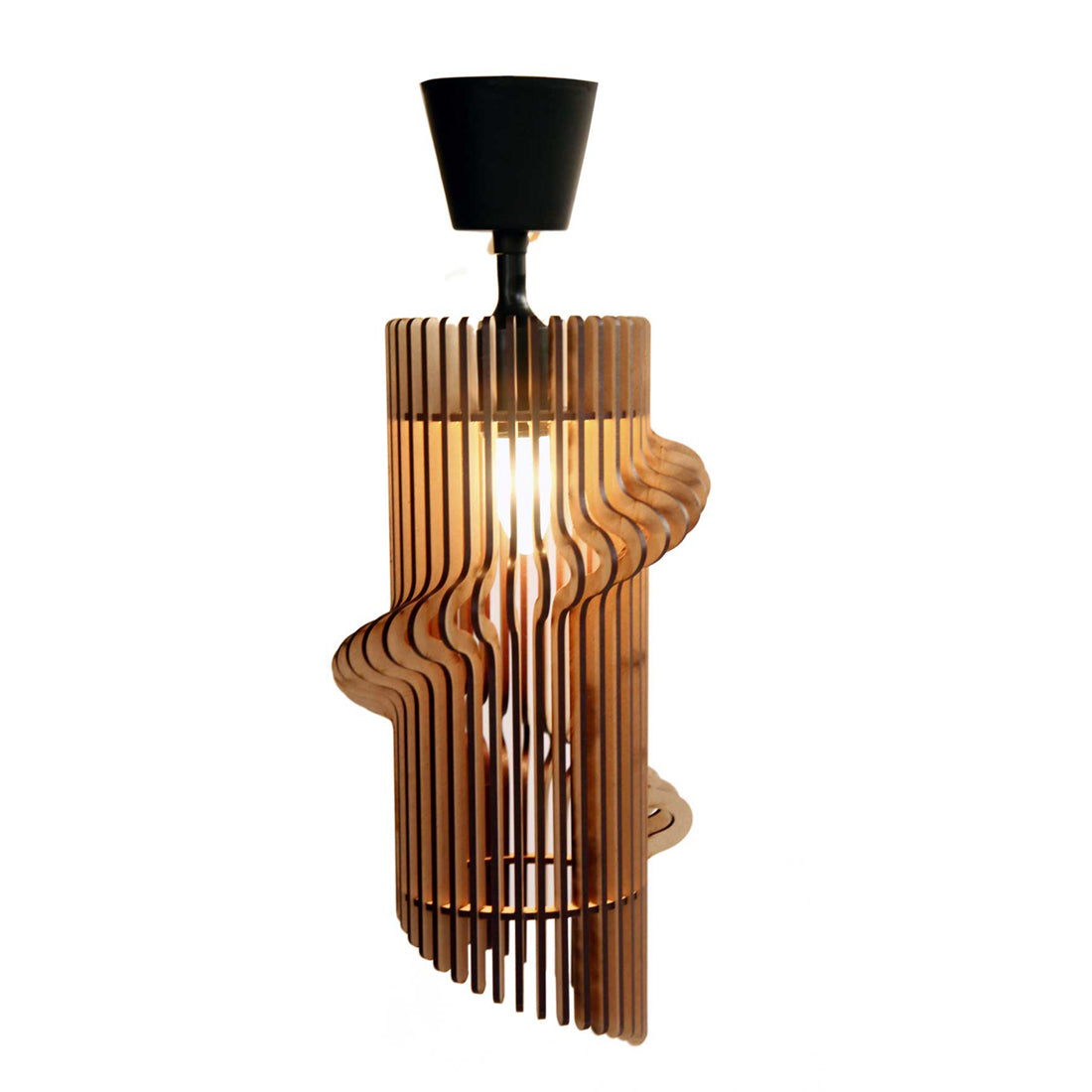 Wooden Hanging Pendant Light for Living Room | Modern Ceiling Lamp for Home Decoration (39x20 cm)