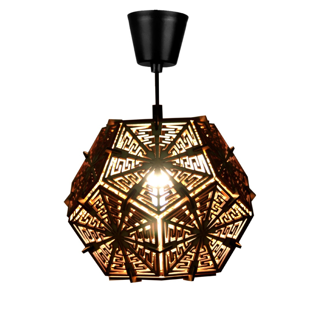 Wooden Hanging Pendant Light for Home Decoration | Decorative Wooden Ceiling Lamp 28cm for Living Room, Bedroom & Dining