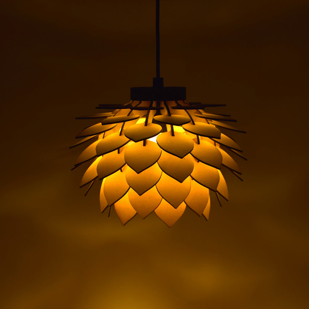 Wooden Pendant Light for Ceiling – Modern Hanging Light Fixture for Living Room, Dining Room & Bedroom (29 x 29 x 140 cm)