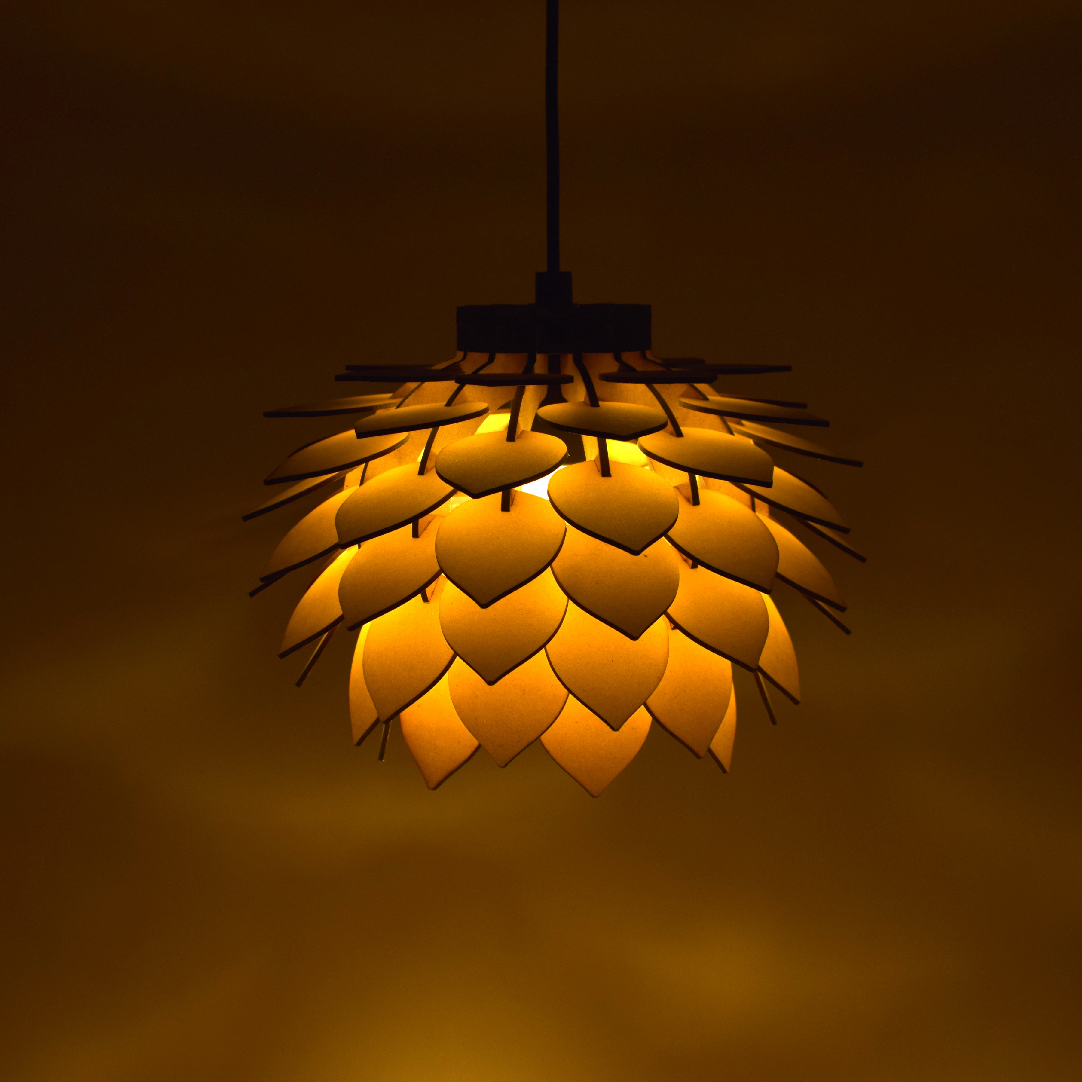 Wooden Pendant Light for Ceiling – Modern Hanging Light Fixture for Living Room, Dining Room & Bedroom (29 x 29 x 140 cm)