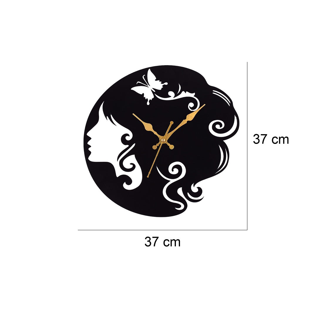 Stylish Wall Clock 37 CM – Modern Black & White Designer Clock for Home, Living Room & Office Decoration