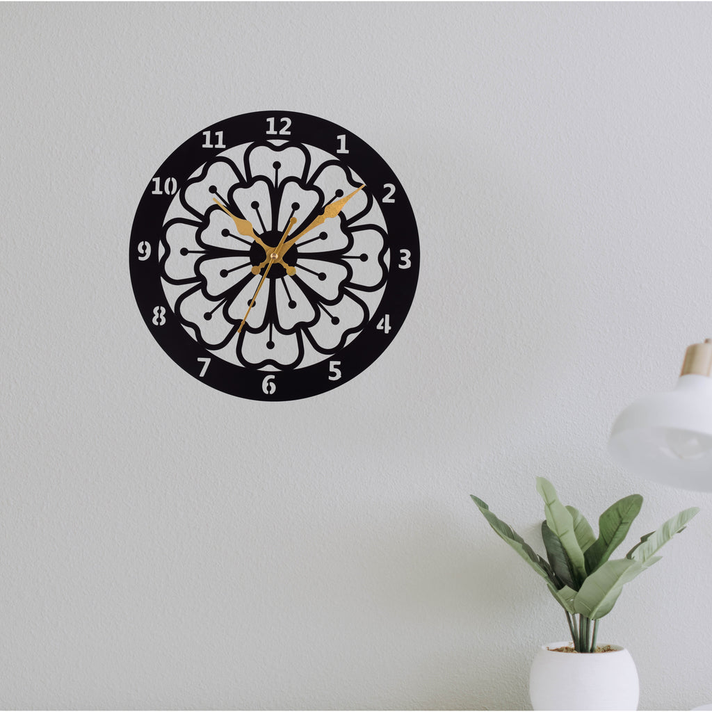 39 cm Metal Wall Clock – Stylish Black Decorative Wall Clock for Home, Living Room & Office Décor