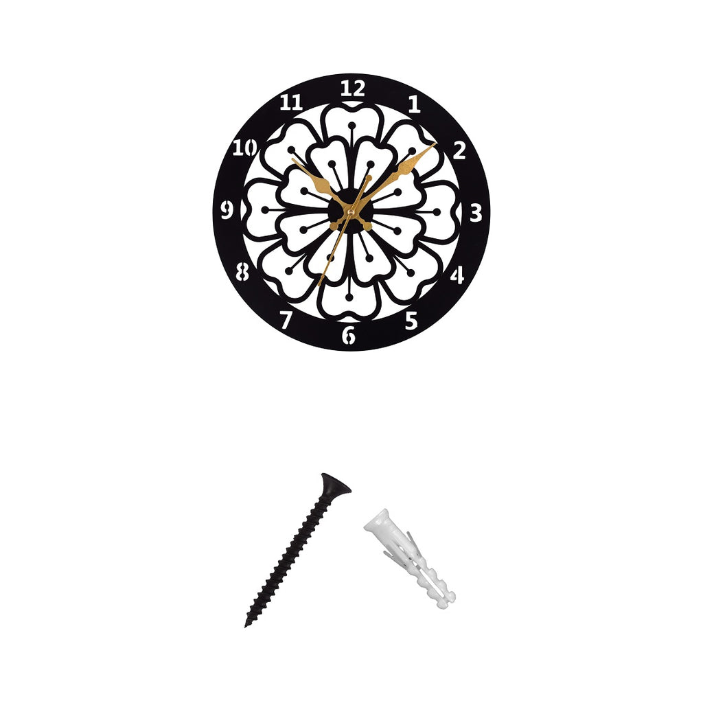 39 cm Metal Wall Clock – Stylish Black Decorative Wall Clock for Home, Living Room & Office Décor