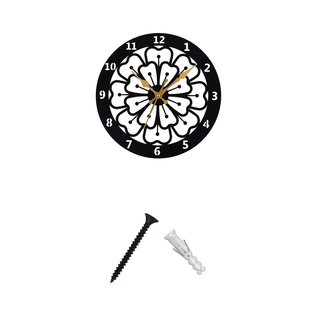 39 cm Metal Wall Clock – Stylish Black Decorative Wall Clock for Home, Living Room & Office Décor