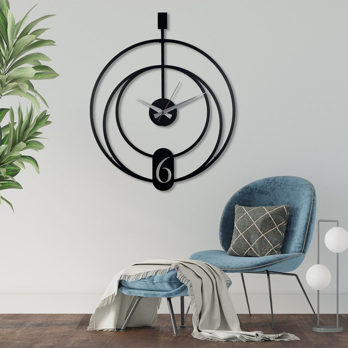 Modern Metal Wall Clock for Living Room | 38x50 cm Designer Wall Clock for Home & Office Decoration