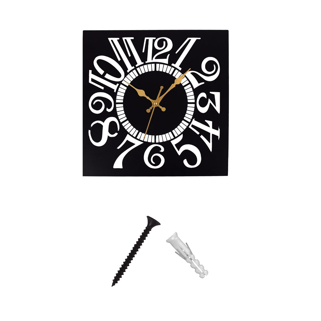 Metal Wall Clock 39 cm– Stylish Black Decorative Wall Clock for Home, Living Room & Office Décor