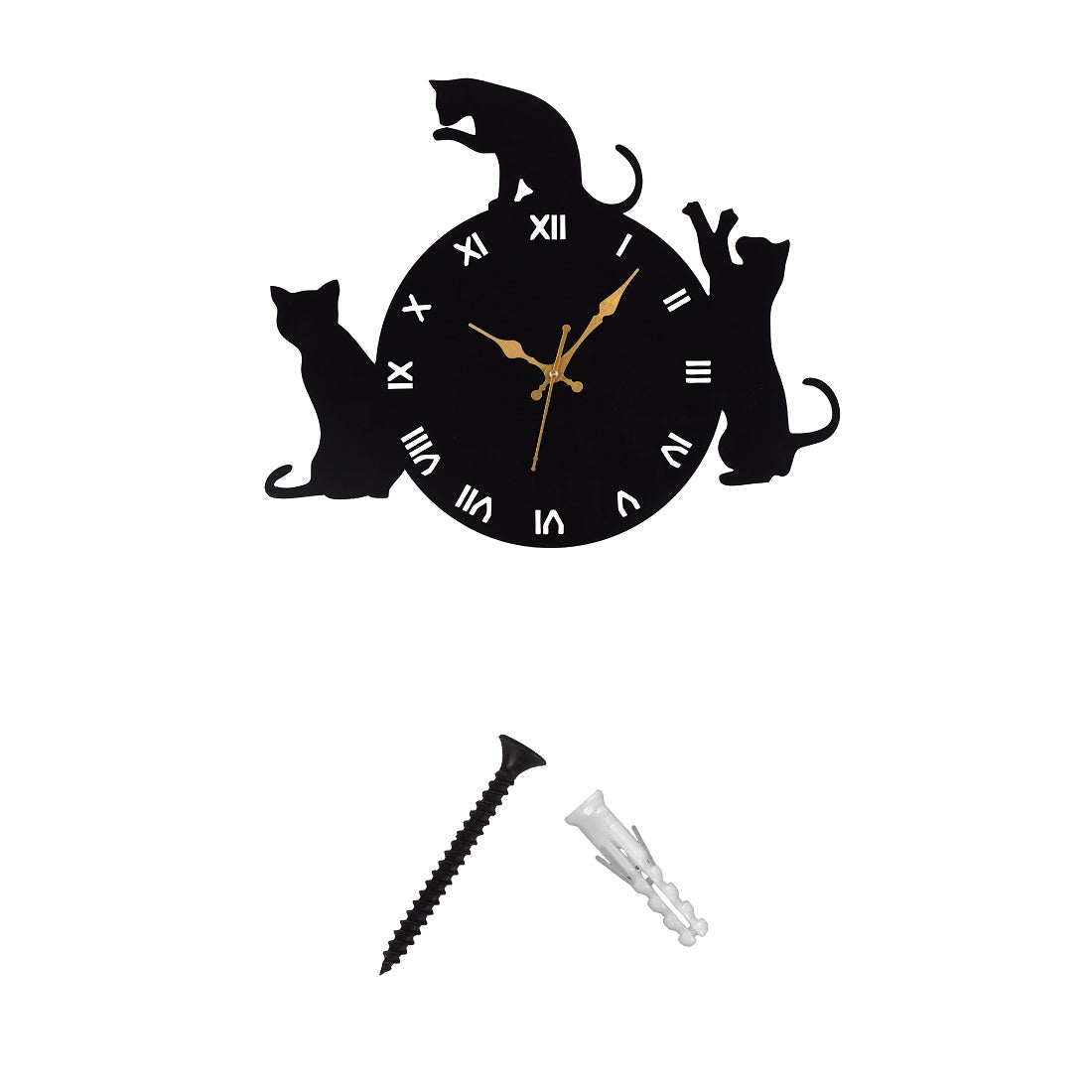 Cat Design Wall Clock – 44x36 cm Decorative Wall Clock for Living Room, Bedroom & Home Décor
