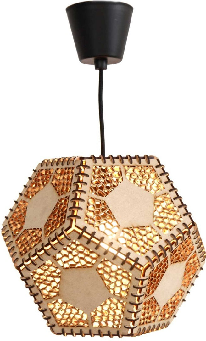 Wooden Pendant Hanging Light for Ceiling – Modern Decorative Hanging Lamp (28 cm) for Living Room, Dining Room, Bedroom & Café Decoration