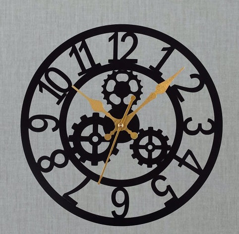 Metal Wall Clock – 39 cm Stylish Black Decorative Wall Clock for Home, Living Room & Office Décor