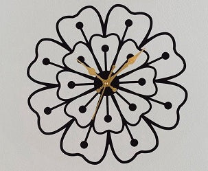 Flower Design Metal Wall Clock 39 cm – Decorative Modern Wall Clock for Living Room, Bedroom & Office