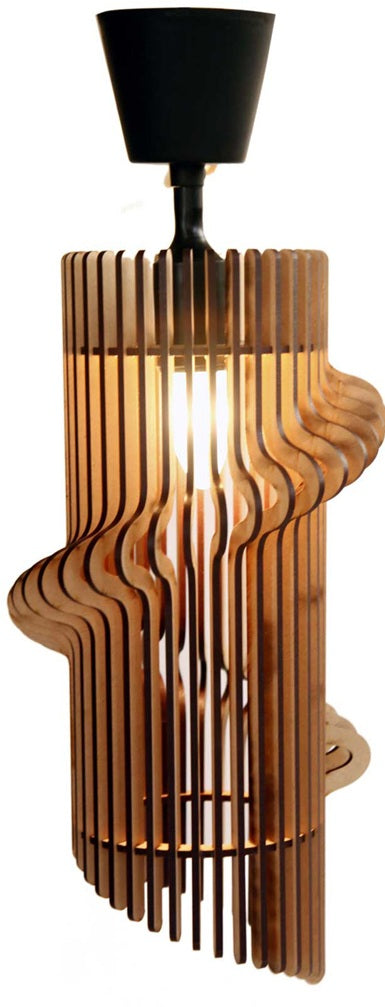 Wooden Hanging Pendant Light for Living Room | Modern Ceiling Lamp for Home Decoration (39x20 cm)