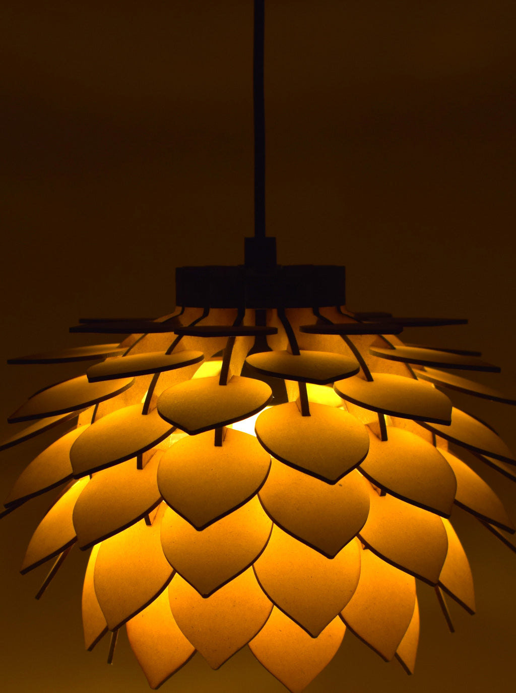 Wooden Pendant Light for Ceiling – Modern Hanging Light Fixture for Living Room, Dining Room & Bedroom (29 x 29 x 140 cm)