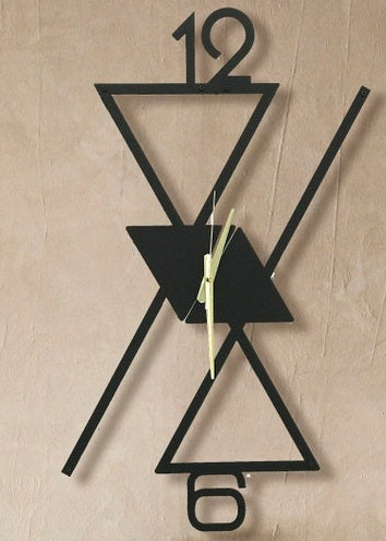 Modern Designer Wall Clock – 37x20 cm Black & Gold Geometric Wall Clock for Living Room, Bedroom & Office Décor