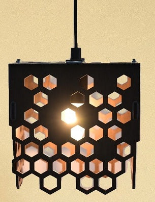 Wooden Honeycomb Pendant Light | Modern Ceiling Hanging Lamp for Home, Café & Restaurant Decoration (20x104 cm)