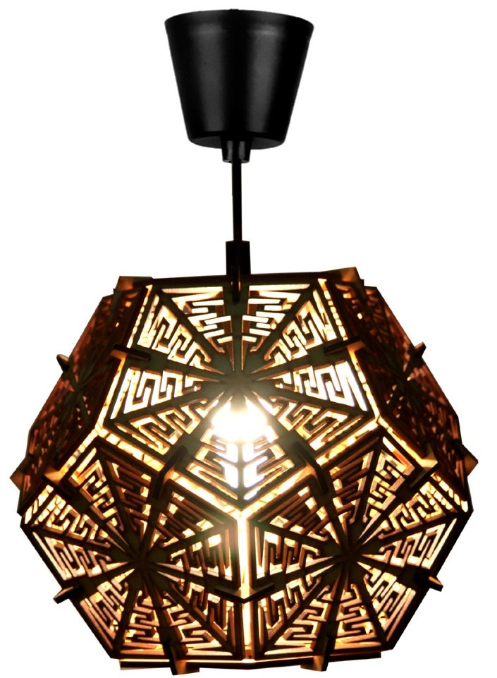 Wooden Hanging Pendant Light for Home Decoration | Decorative Wooden Ceiling Lamp 28cm for Living Room, Bedroom & Dining