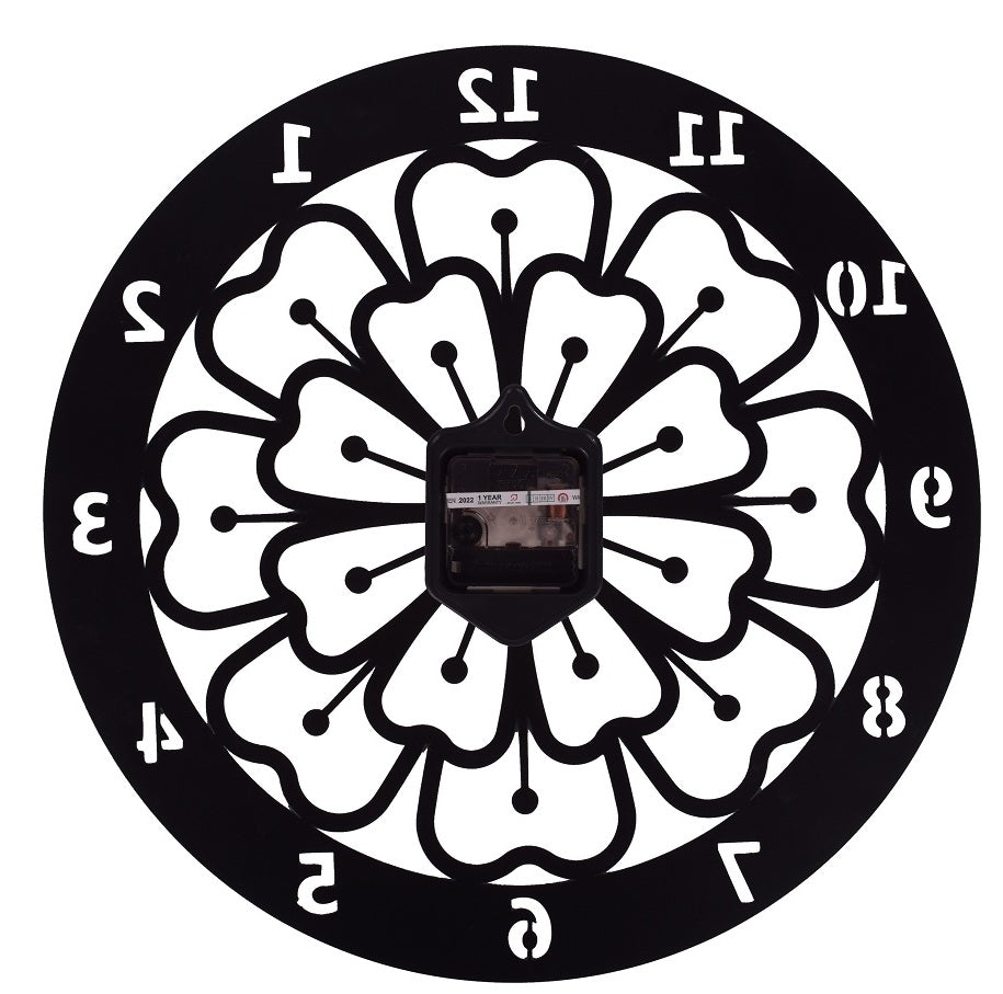 39 cm Metal Wall Clock – Stylish Black Decorative Wall Clock for Home, Living Room & Office Décor