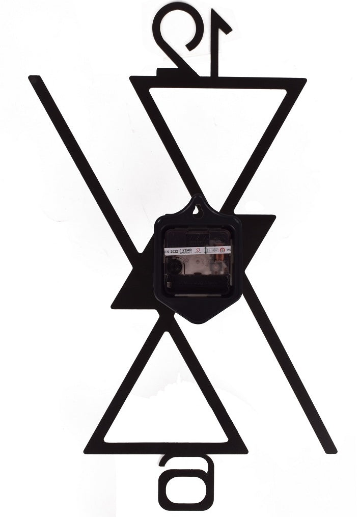 Modern Designer Wall Clock – 37x20 cm Black & Gold Geometric Wall Clock for Living Room, Bedroom & Office Décor