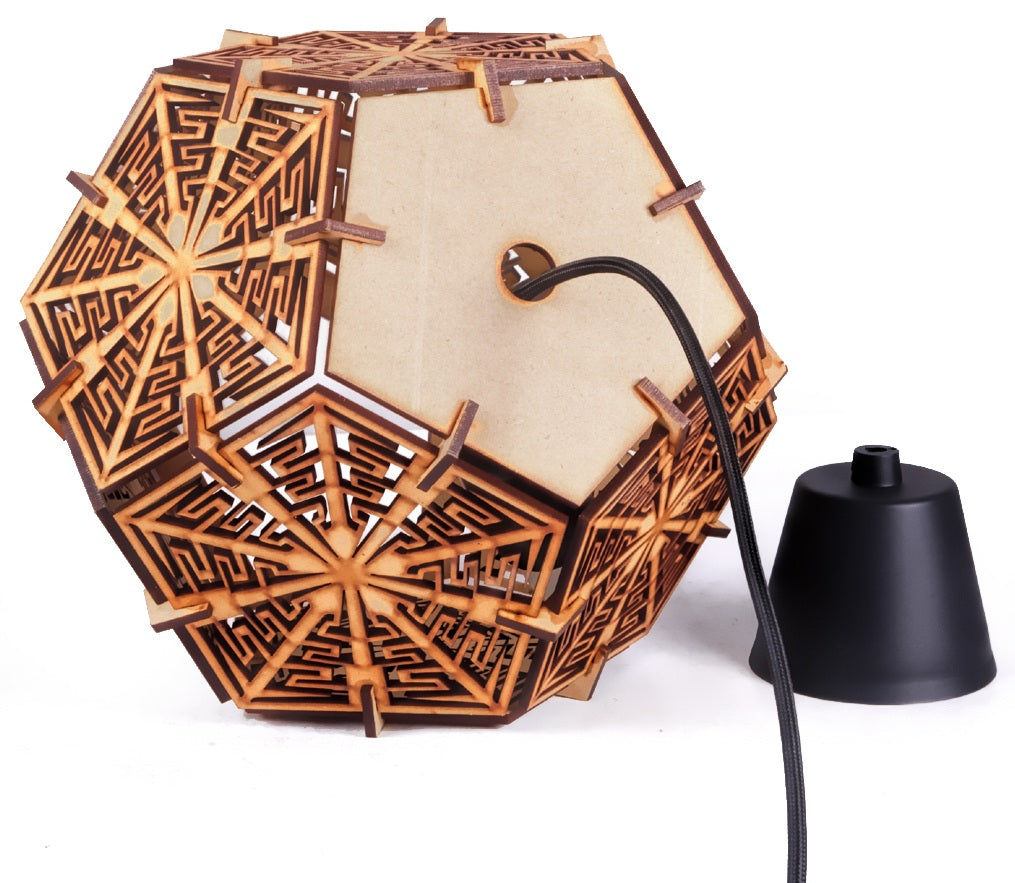 Wooden Hanging Pendant Light for Home Decoration | Decorative Wooden Ceiling Lamp 28cm for Living Room, Bedroom & Dining