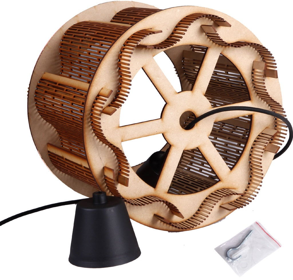 Wooden Pendant Hanging Light for Ceiling – Modern Decorative Hanging Lamp (30x27 cm) for Living Room, Dining Room, Bedroom & Café