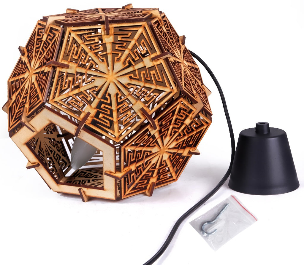 Wooden Hanging Pendant Light for Home Decoration | Decorative Wooden Ceiling Lamp 28cm for Living Room, Bedroom & Dining
