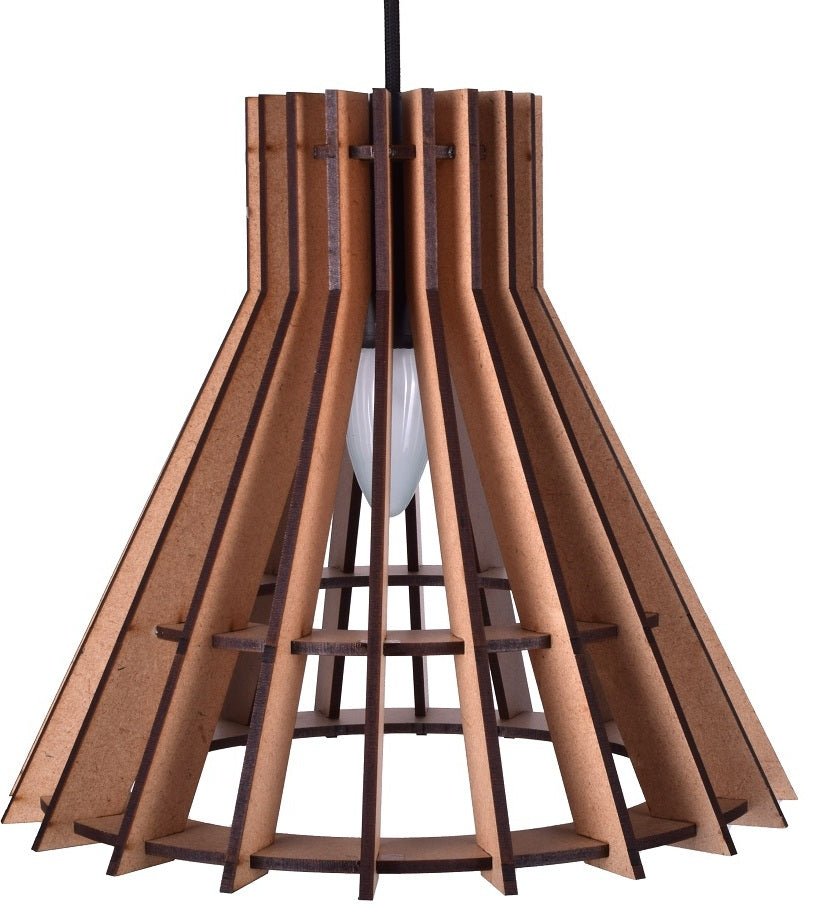 Wooden Pendant Light for Living Room, Dining Room & Bedroom | Modern Hanging Ceiling Lamp (28 x 28 x 107 cm)