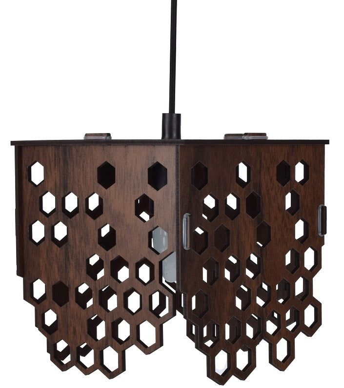 Wooden Honeycomb Pendant Light | Modern Ceiling Hanging Lamp for Home, Café & Restaurant Decoration (20x104 cm)