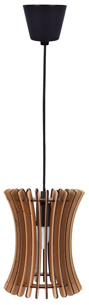 Wooden Pendant Light for Living Room, Dining Room & Bedroom | Modern Hanging Ceiling Lamp (20 x 20 x 108 cm)