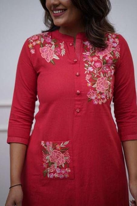 Women's Cotton Printed Straight Kurti with Pant