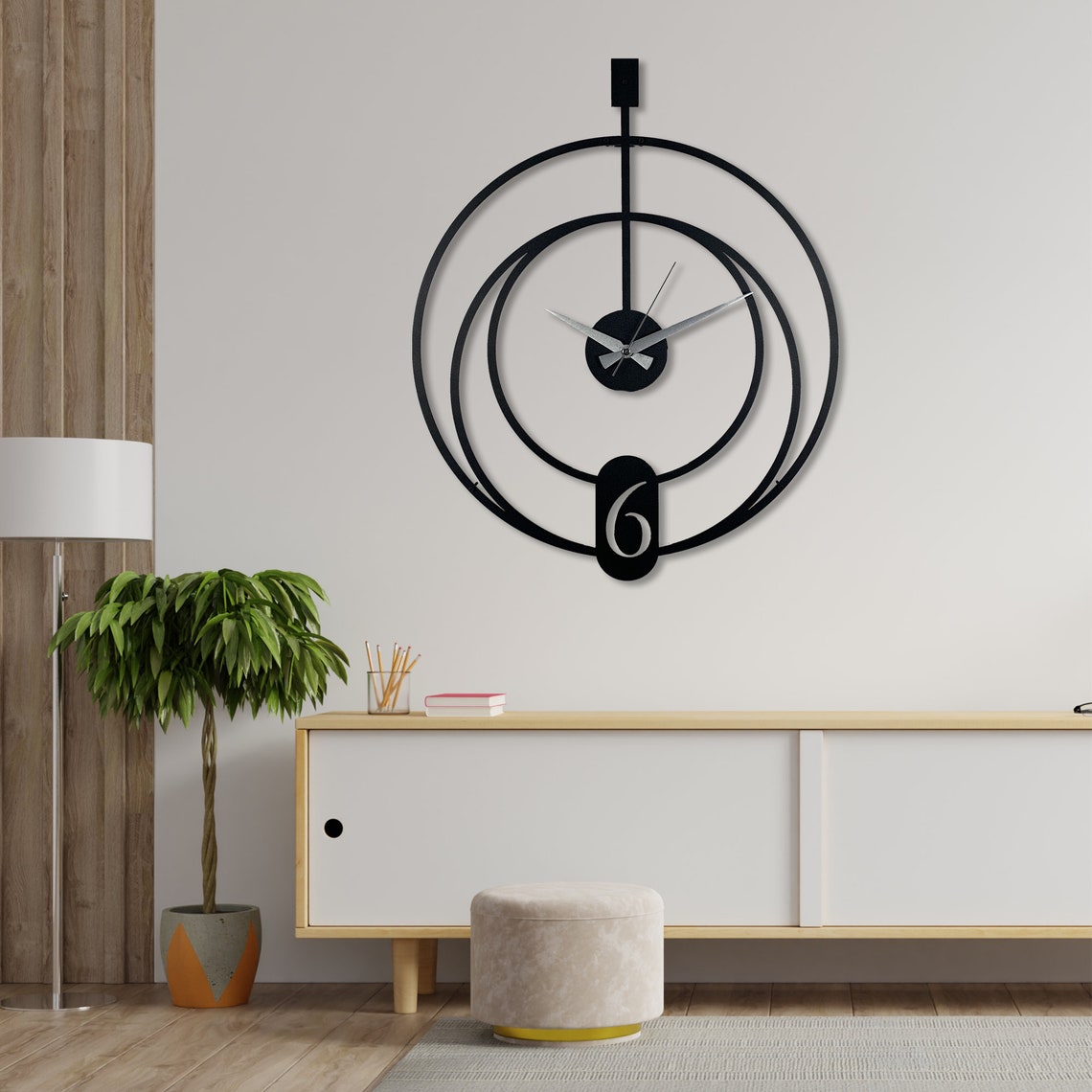 Modern Metal Wall Clock for Living Room | 38x50 cm Designer Wall Clock for Home & Office Decoration