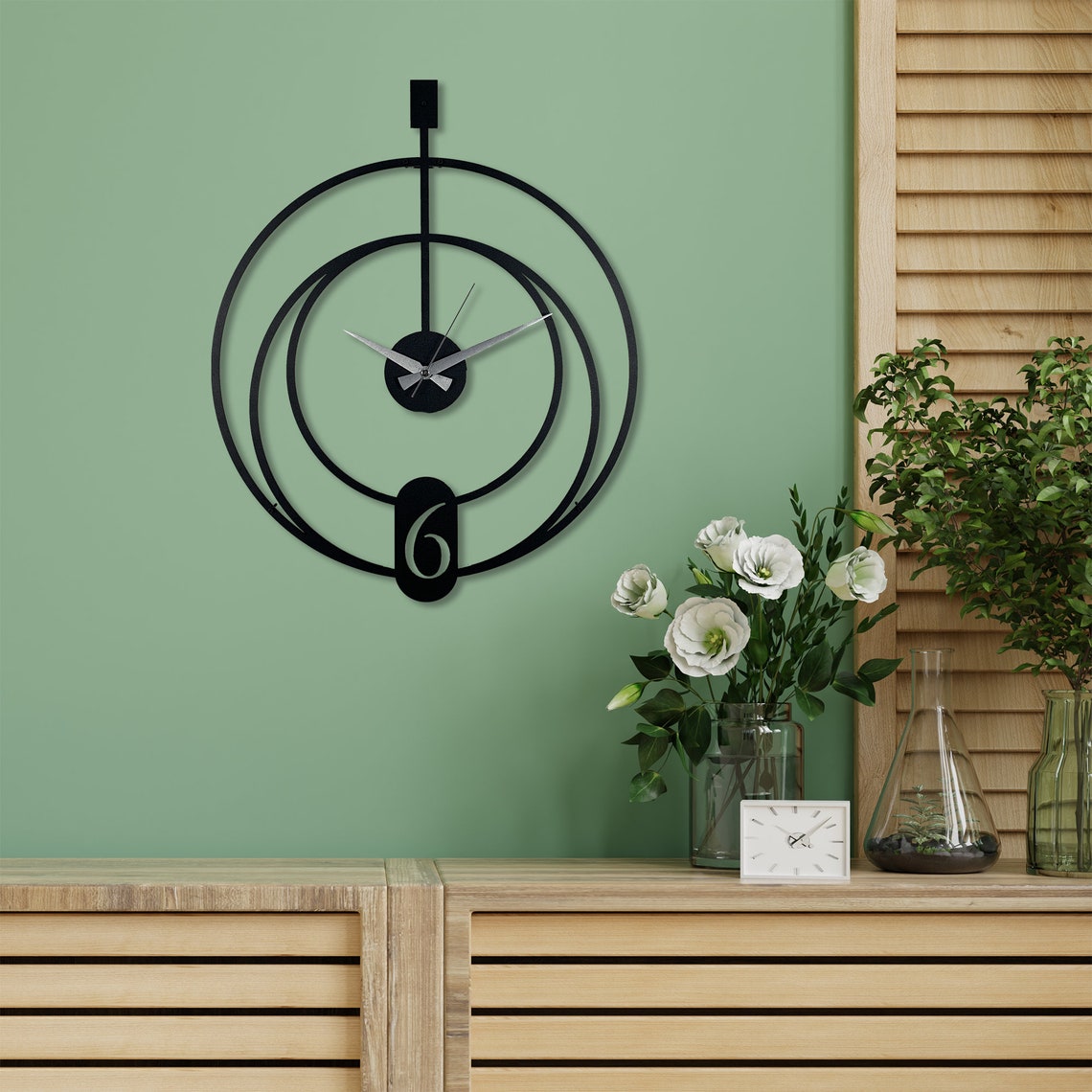 Modern Metal Wall Clock for Living Room | 38x50 cm Designer Wall Clock for Home & Office Decoration