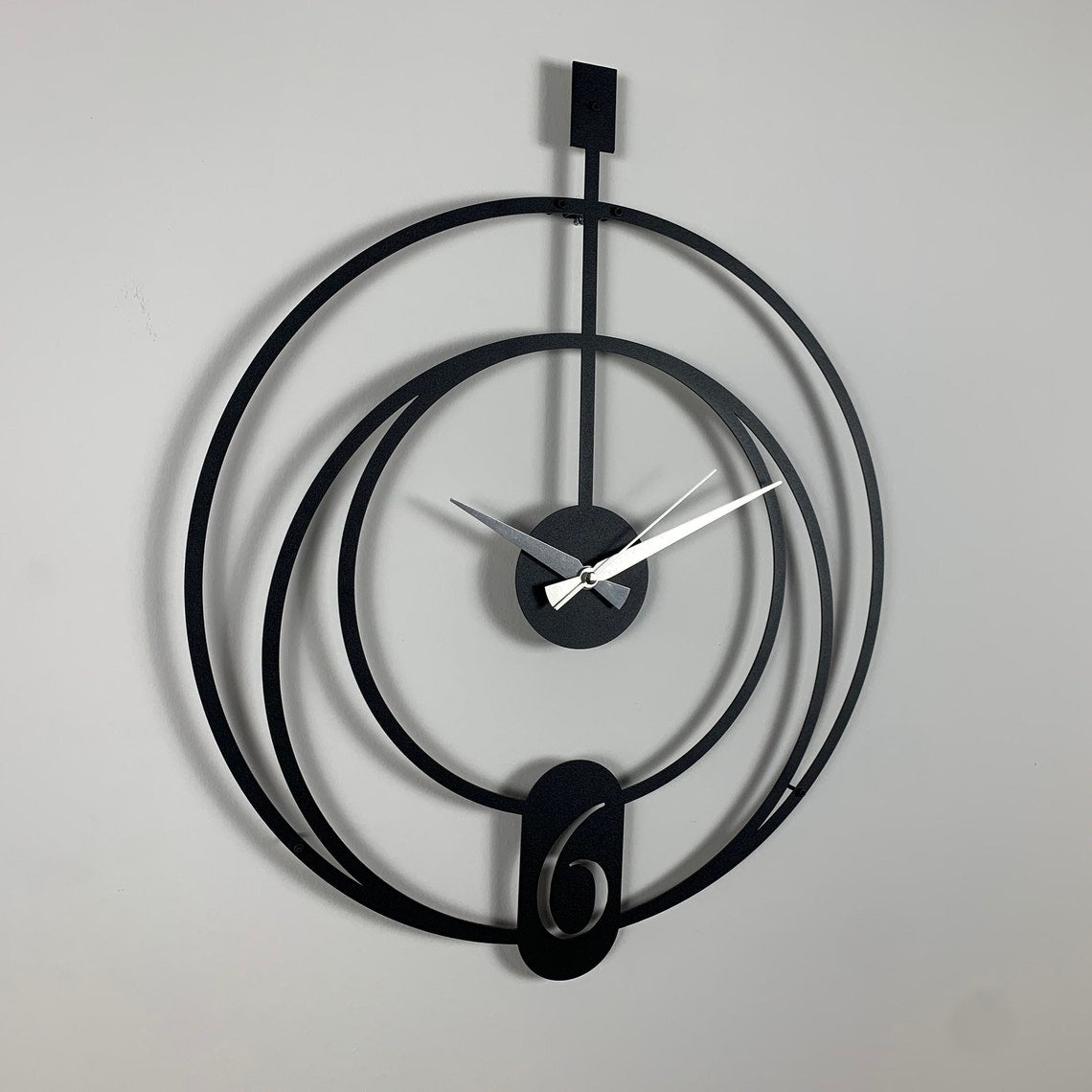 Modern Metal Wall Clock for Living Room | 38x50 cm Designer Wall Clock for Home & Office Decoration