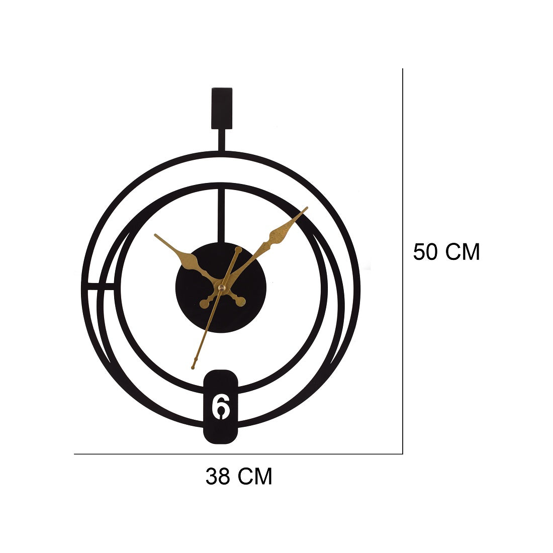 Modern Metal Wall Clock for Living Room | 38x50 cm Designer Wall Clock for Home & Office Decoration