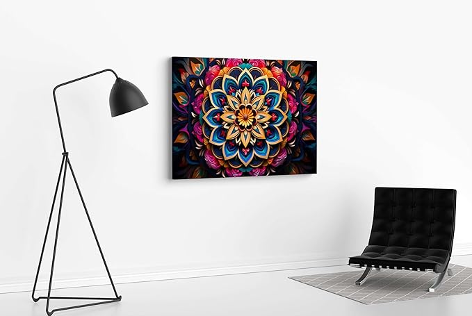 Colorful Mandala Wall Art Painting – Vibrant Canvas for Living Room & Home Décor