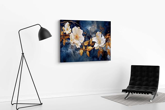 Flower Paintings For Wall Decoration With Frame Canvas Painting For Living Room bedroom Home Office & Hotels (22 inch x 16 inch CH-FLW-LDP9)