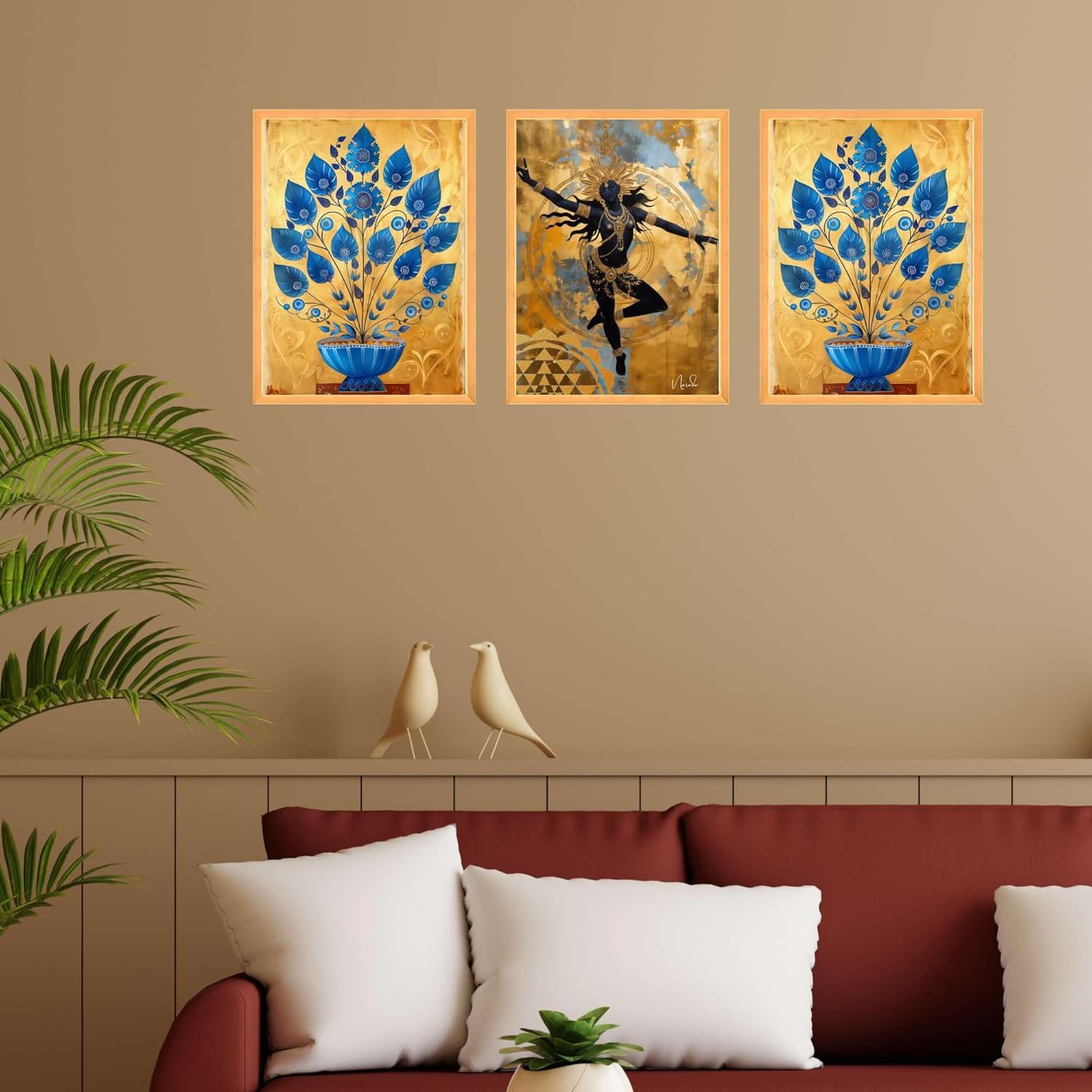 Set of Three Wall Paintings for Wall Dacoration Large Framed Wall Paintings for Living Room & Bedroom Wall Art for Home Decoration & Office Wall Décor (18x12 inch CH-WD3-10)