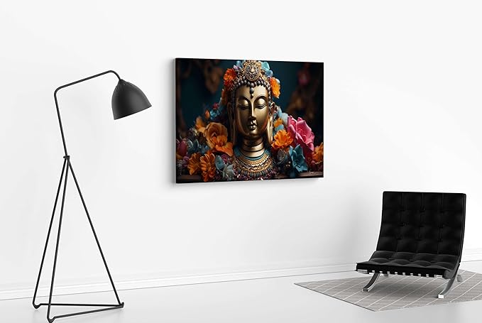 Buddha Paintings For Wall Decoration With Frame Canvas Painting For Living Room bedroom Home Office & Hotels (22 inch x 16 inch CH-BD-LDP15)