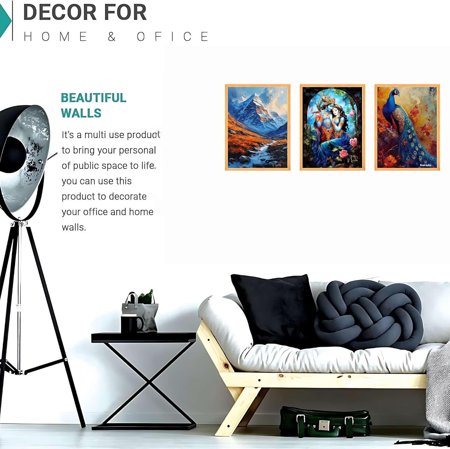 Set of Three Wall Paintings for Wall Dacoration Large Framed Wall Paintings for Living Room & Bedroom Wall Art for Home Decoration & Office Wall Décor (18x12 inch CH-WD3-1)