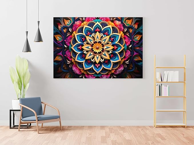 Colorful Mandala Wall Art Painting – Vibrant Canvas for Living Room & Home Décor