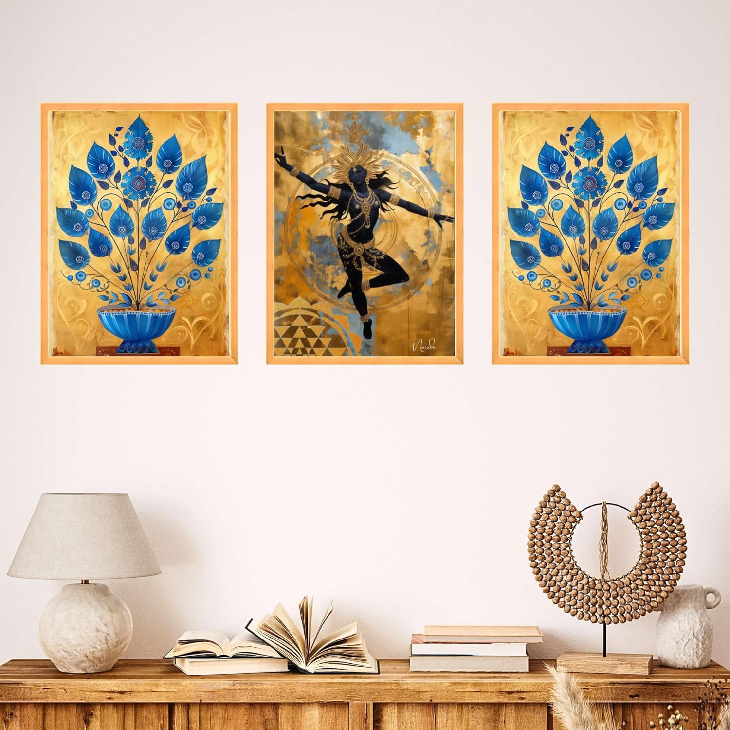 Set of Three Wall Paintings for Wall Dacoration Large Framed Wall Paintings for Living Room & Bedroom Wall Art for Home Decoration & Office Wall Décor (18x12 inch CH-WD3-10)
