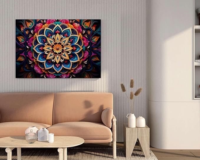 Colorful Mandala Wall Art Painting – Vibrant Canvas for Living Room & Home Décor