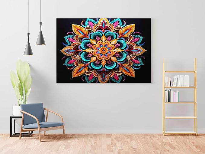 Colorful Mandala Wall Art Painting – Vibrant Canvas for Living Room & Home Décor