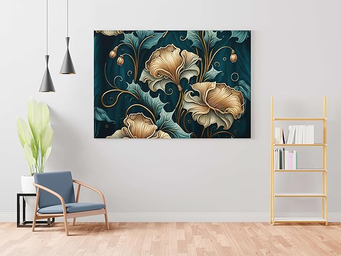 Flower Paintings for Wall Decoration – Canvas Frame Art for Living Room & Bedroom (22 inch x 16 inch CH-FLW-LDP10)