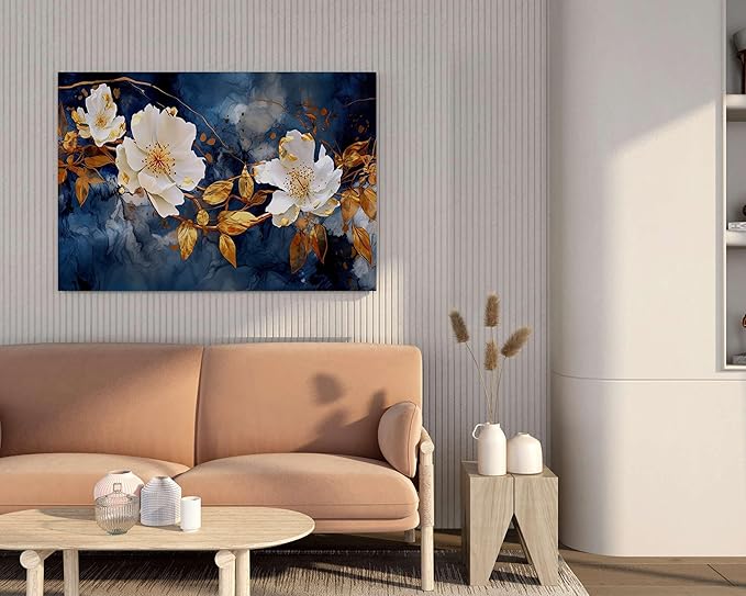 Flower Paintings For Wall Decoration With Frame Canvas Painting For Living Room bedroom Home Office & Hotels (22 inch x 16 inch CH-FLW-LDP9)