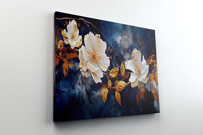 Flower Paintings For Wall Decoration With Frame Canvas Painting For Living Room bedroom Home Office & Hotels (22 inch x 16 inch CH-FLW-LDP9)
