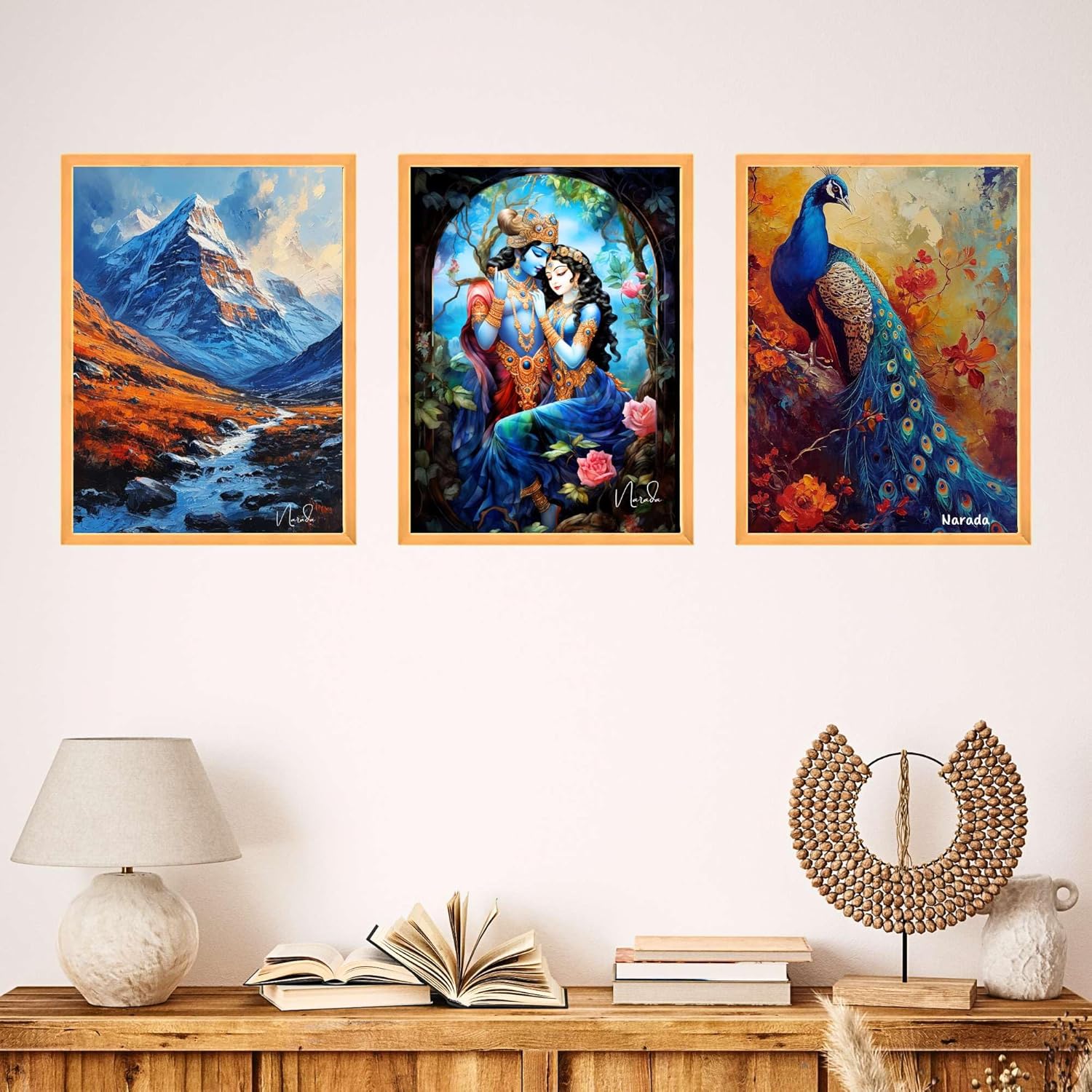 Set of Three Wall Paintings for Wall Dacoration Large Framed Wall Paintings for Living Room & Bedroom Wall Art for Home Decoration & Office Wall Décor (18x12 inch CH-WD3-1)