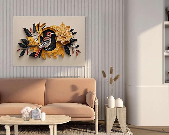 Vintage Meadow Wall Art – Reed Grass Canvas Painting for Living Room & Bedroom Décor