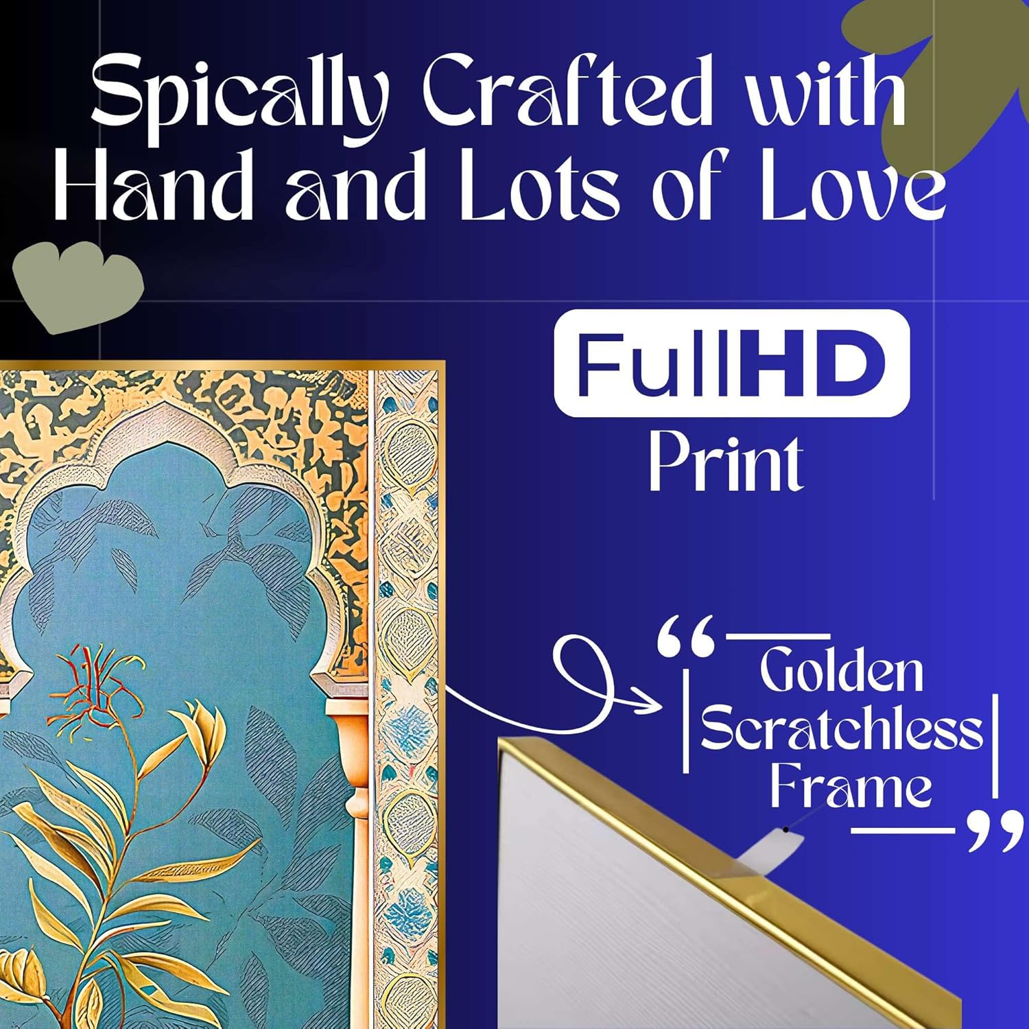 Set of Three large Wall Paintings for Wall Dacoration Golden Framed Wall Paintings for Living Room & Bedroom Wall Art for Home Decoration & Office Wall Décor (14x11 inch CH-LGD3-4)